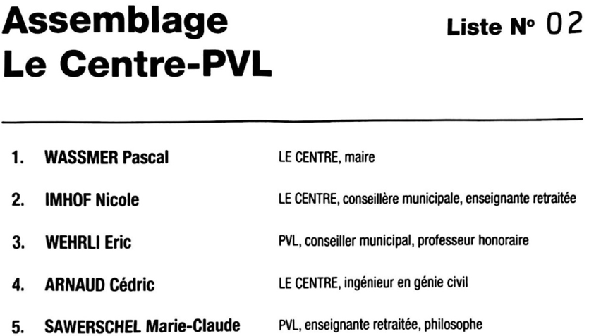 Photographie du comité PVL Carouge - Lancy